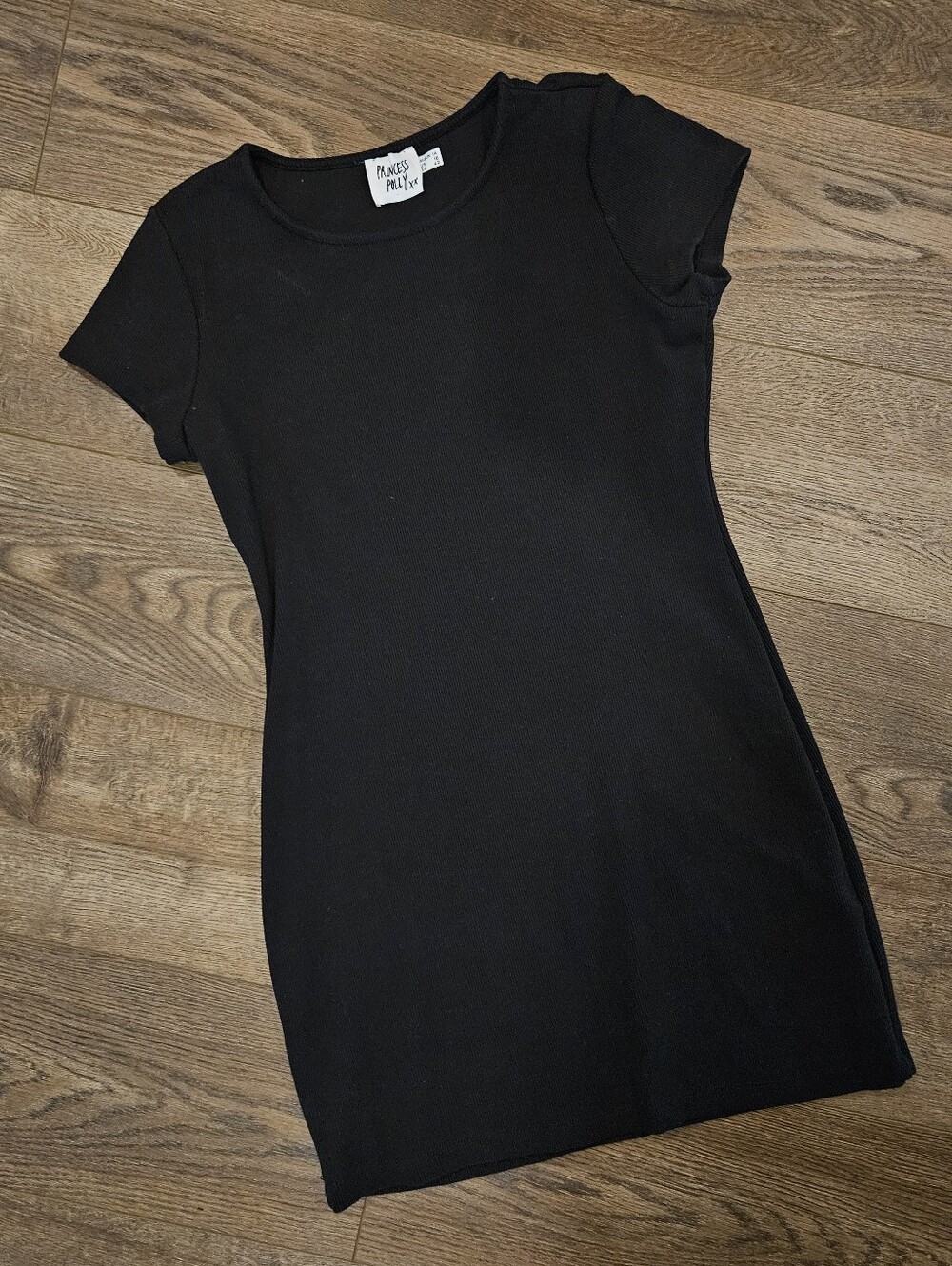 Princess Polly Black Bodycon Tshirt Mini Dress, Size 10